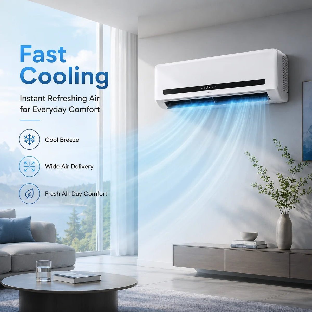 ♨️The Warmth You Need❄️🔥 2-in-1 Wall-Mounted Heater & Air Cooler | Built for Everyday Living🍃