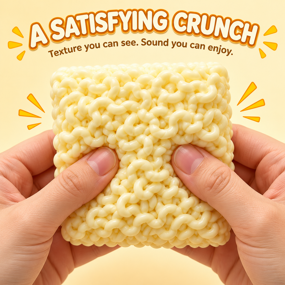 🍜 Noodle Squishy Toy – Satisfying Crunchy Sounds & Slow-Rebound Sensory Fun