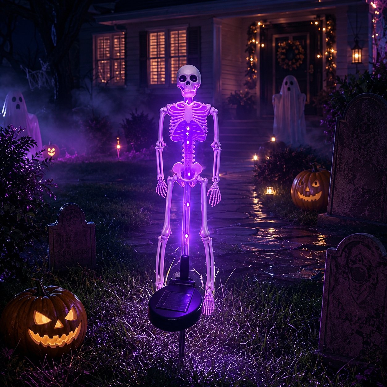 💀 Solar Skeleton Yard Stake – Halloween Outdoor Decor