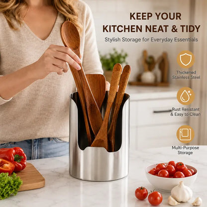 . 🍳 50% OFF Stainless Steel Utensil Holder – Keep Your Kitchen Counter Clean & Organized