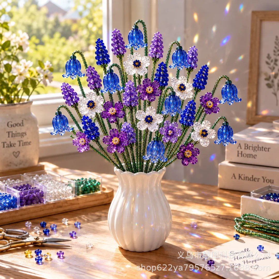🌼✨DIY Beaded Wildflower Bouquet Kit – Handmade Crystal Flower Craft Set🌸✨