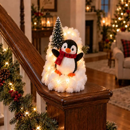 🎁 Christmas Best Seller – Adorable Lighted Penguin Staircase Decor 50% OFF 🐧💡