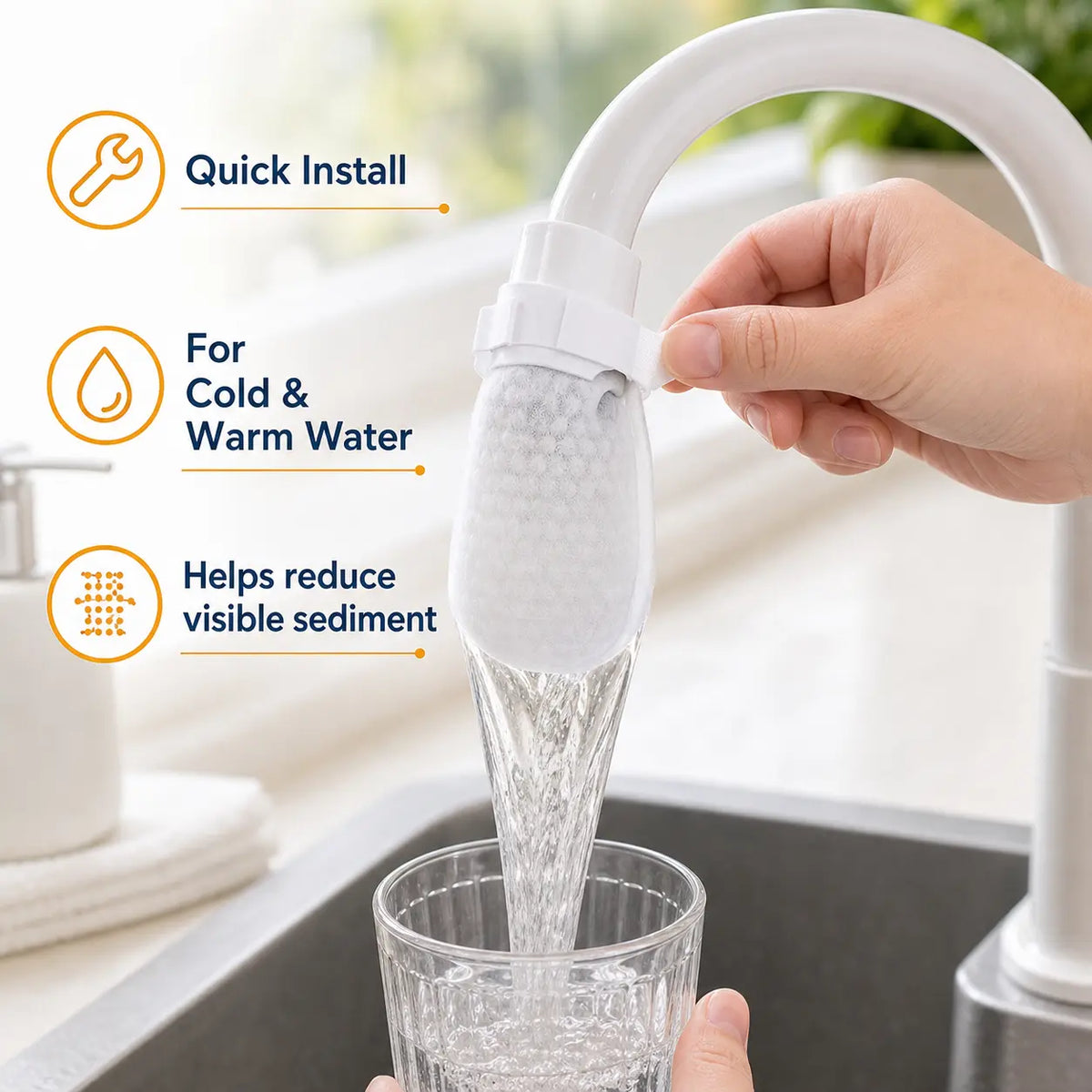 🚰 48% OFF Cotton Faucet Filter Bags 💦 Catch Visible Debris & Reduce Splashing