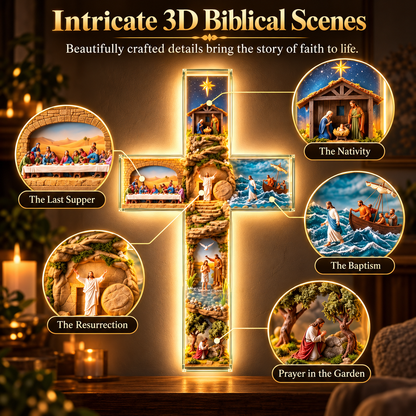 The Vigil Cross™ – Illuminated Biblical Story Wall Cross