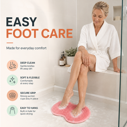 🔥 50% OFF 🦶 Hands-Free Foot Scrubber Mat – Clean, Exfoliate & Massage
