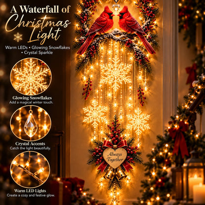 🐦✨ Two Hearts in Winter™ | Lighted Cardinal Christmas Wall Decor