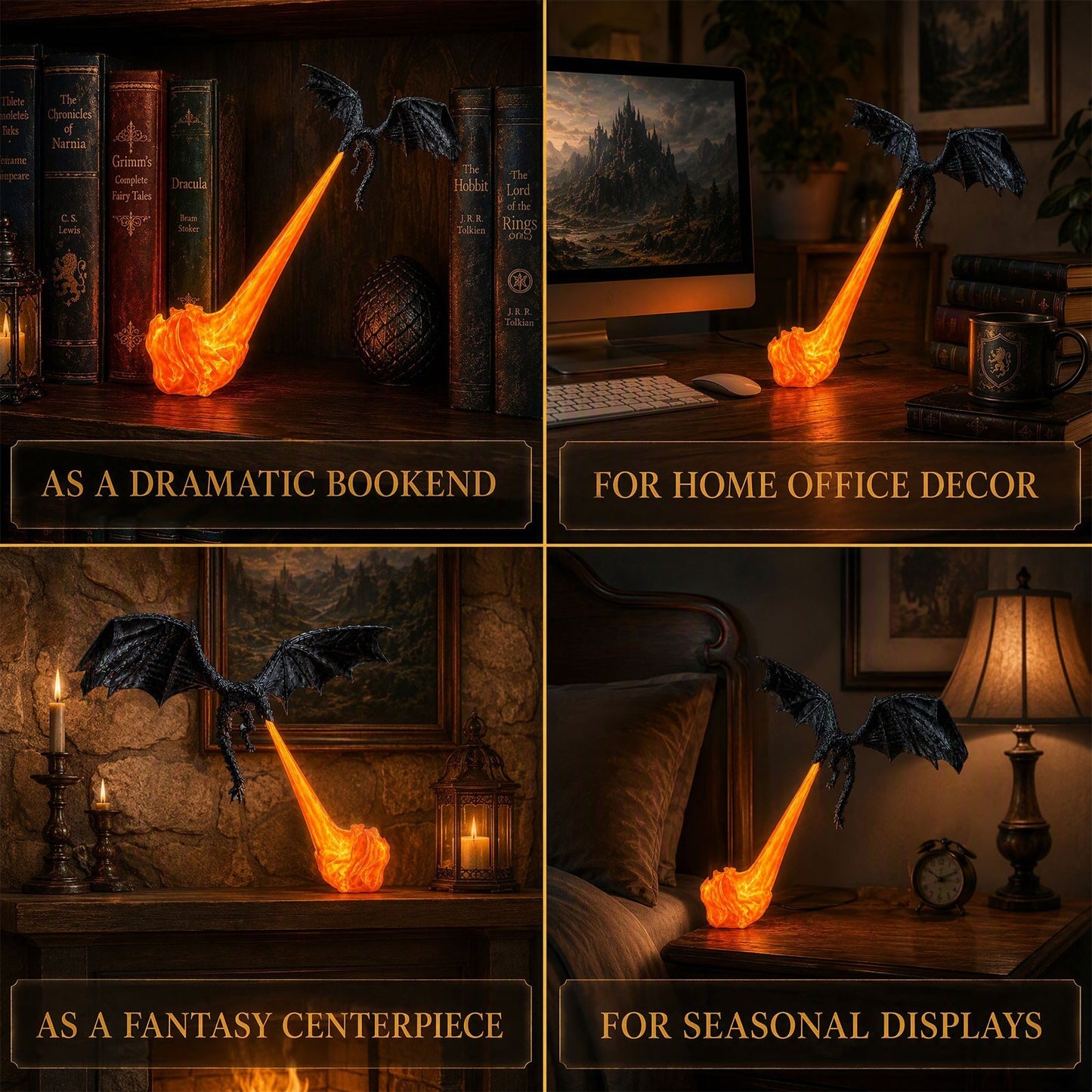 🐉 50% OFF Flying Dragon Bookshelf Light – Bring Fantasy to Life 🔥
