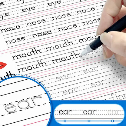 🔥 50% OFF ✏️ 6-in-1 Reusable Grooved Handwriting Workbook Set