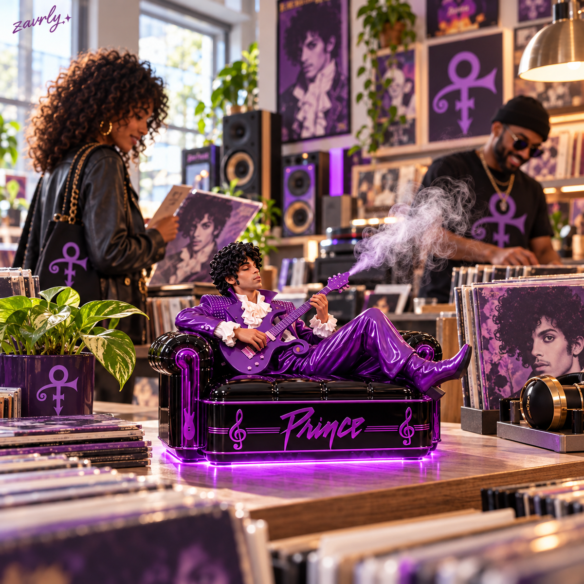 🎸✨ Purple Guitarist Mist Diffuser – Iconic Music-Inspired Decor with Glowing Purple Light & Soothing Mist 💜