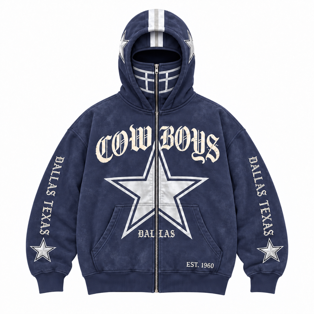 🏈 2-in-1 Football Zip Hoodie – Full-Zip Helmet Hood & Oversized Fit🏆