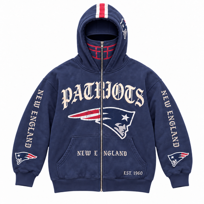 🏈 2-in-1 Football Zip Hoodie – Full-Zip Helmet Hood & Oversized Fit🏆