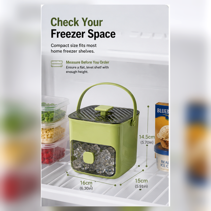 🧊 Press-Release Ice Cube Tray with Built-In Storage Bin