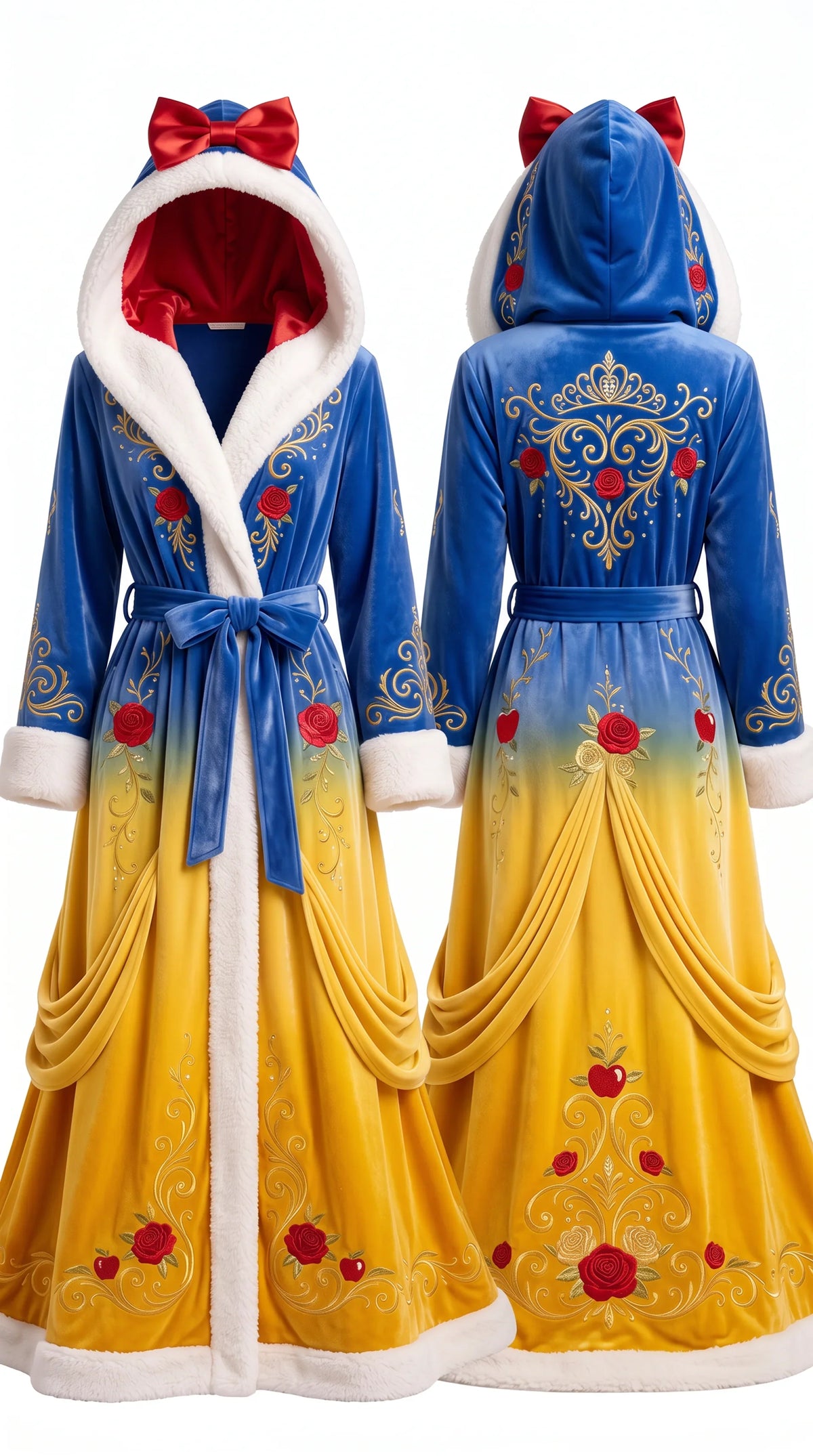 🌸Floral Hooded Robe with Plush Lining