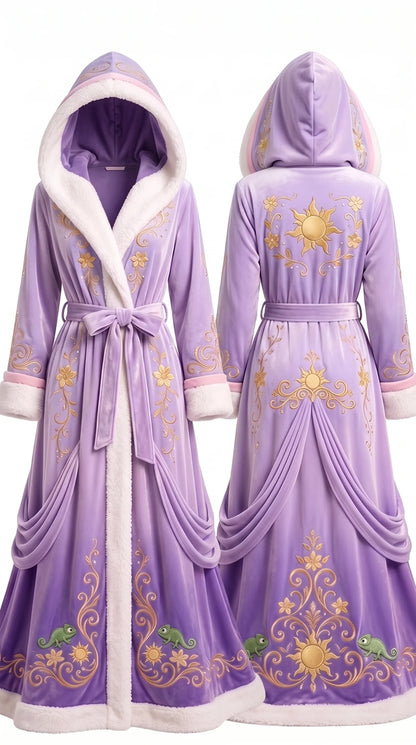 🌸Floral Hooded Robe with Plush Lining