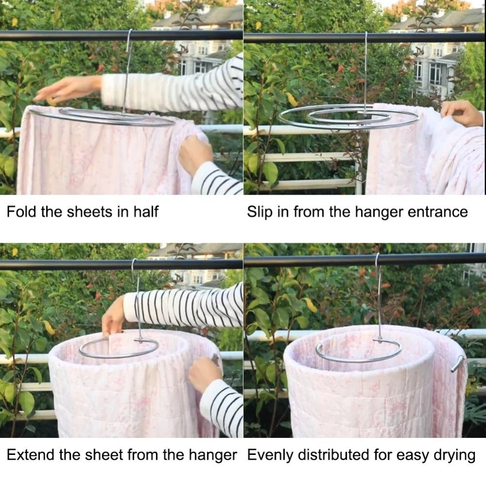 🔥 50% OFF Spiral Drying Hanger 🌀 Space-Saving Sheet & Blanket Dryer