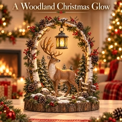 🐮🎄 Highland Cow Christmas Lantern – Cozy Woodland Holiday Décor