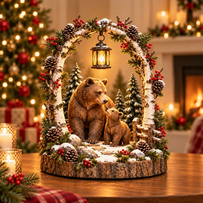🐮🎄 Highland Cow Christmas Lantern – Cozy Woodland Holiday Décor