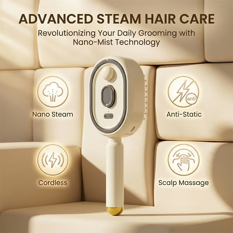 3-in-1 Electric Spray Hair Brush 🔥 Air Cushion Scalp Massage Comb with Red Light