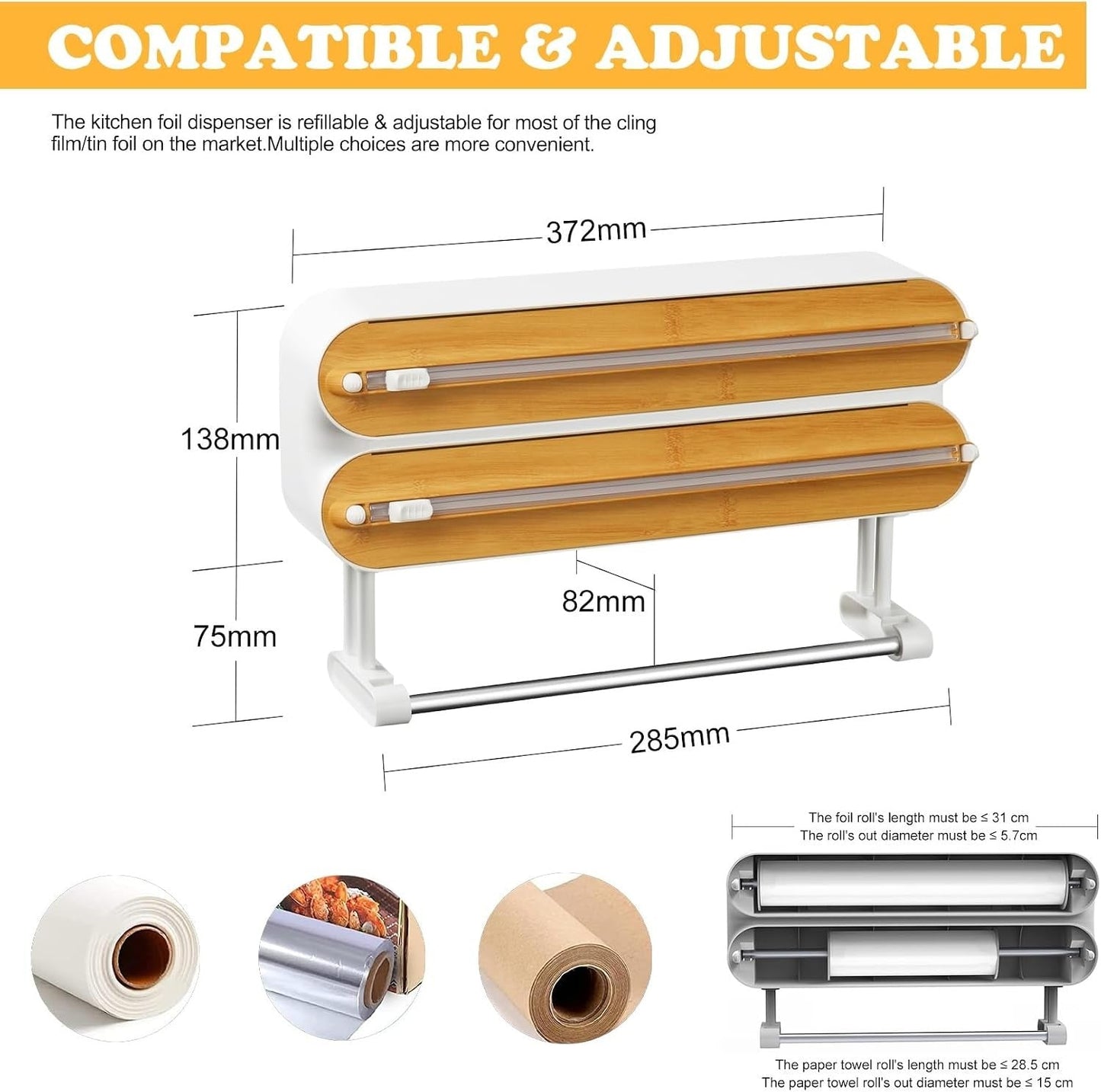 🔥 50% OFF Limited Deal! 🧲 The Magnetic Wrap Cutter That Keeps Your Kitchen Clean & Organized