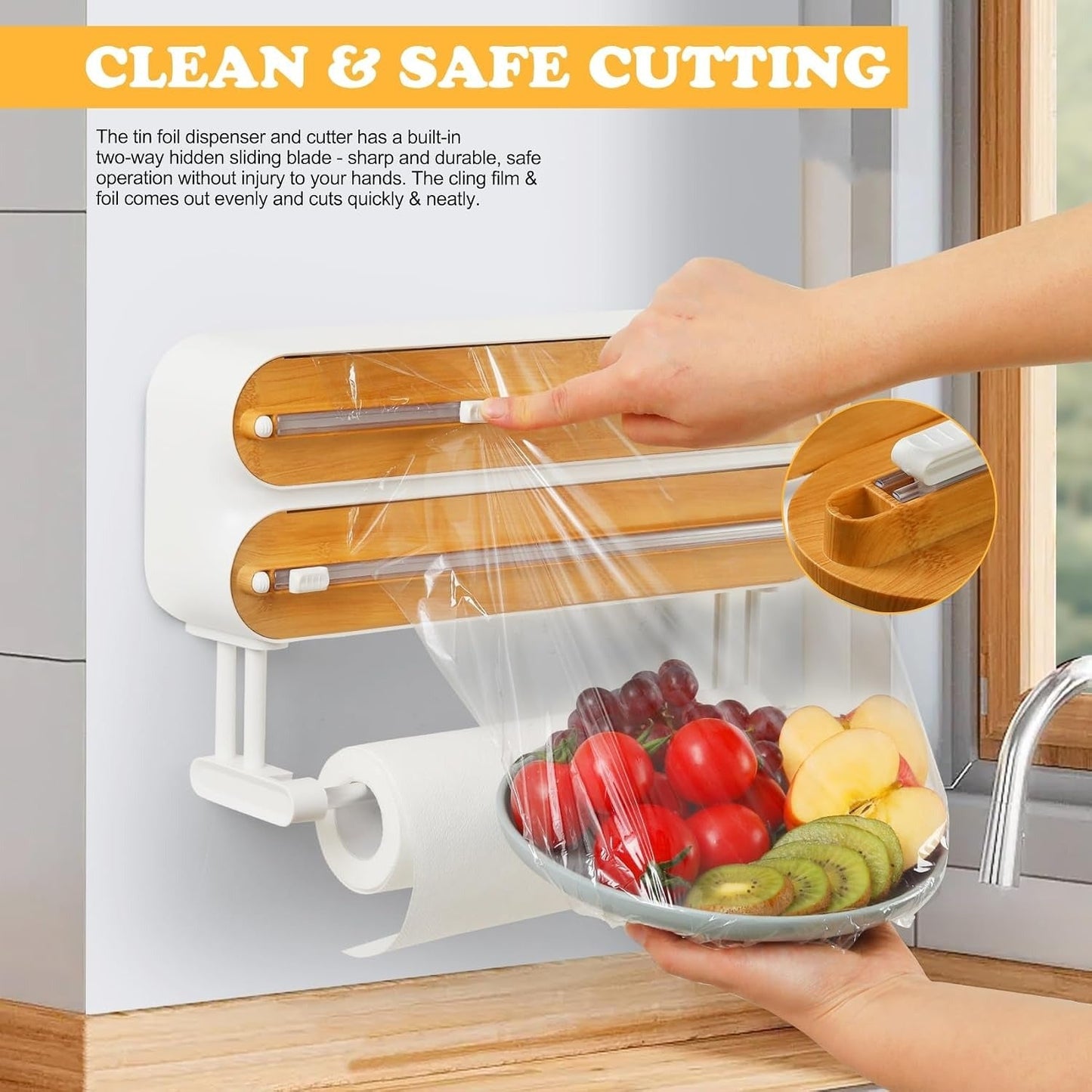 🔥 50% OFF Limited Deal! 🧲 The Magnetic Wrap Cutter That Keeps Your Kitchen Clean & Organized