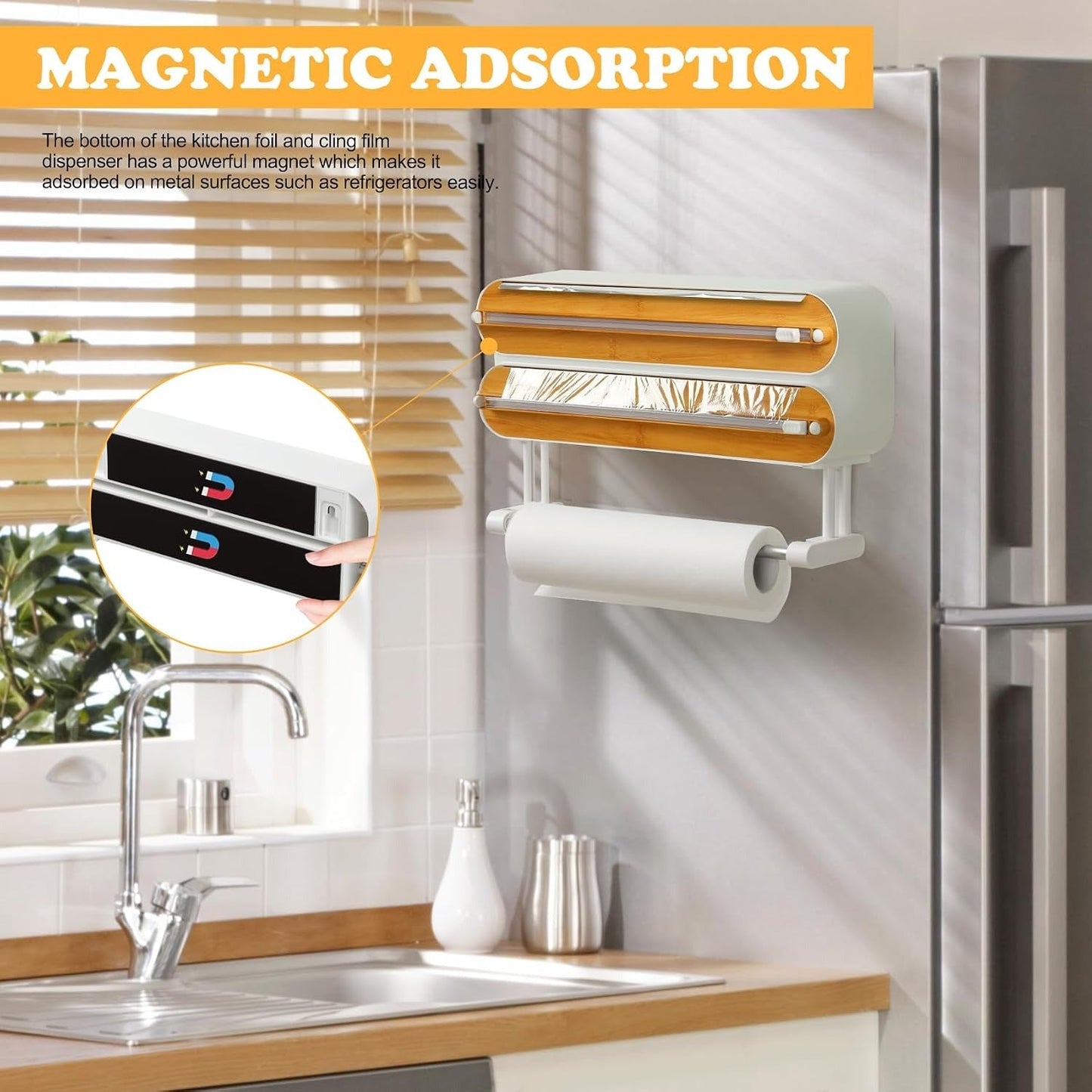 🔥 50% OFF Limited Deal! 🧲 The Magnetic Wrap Cutter That Keeps Your Kitchen Clean & Organized