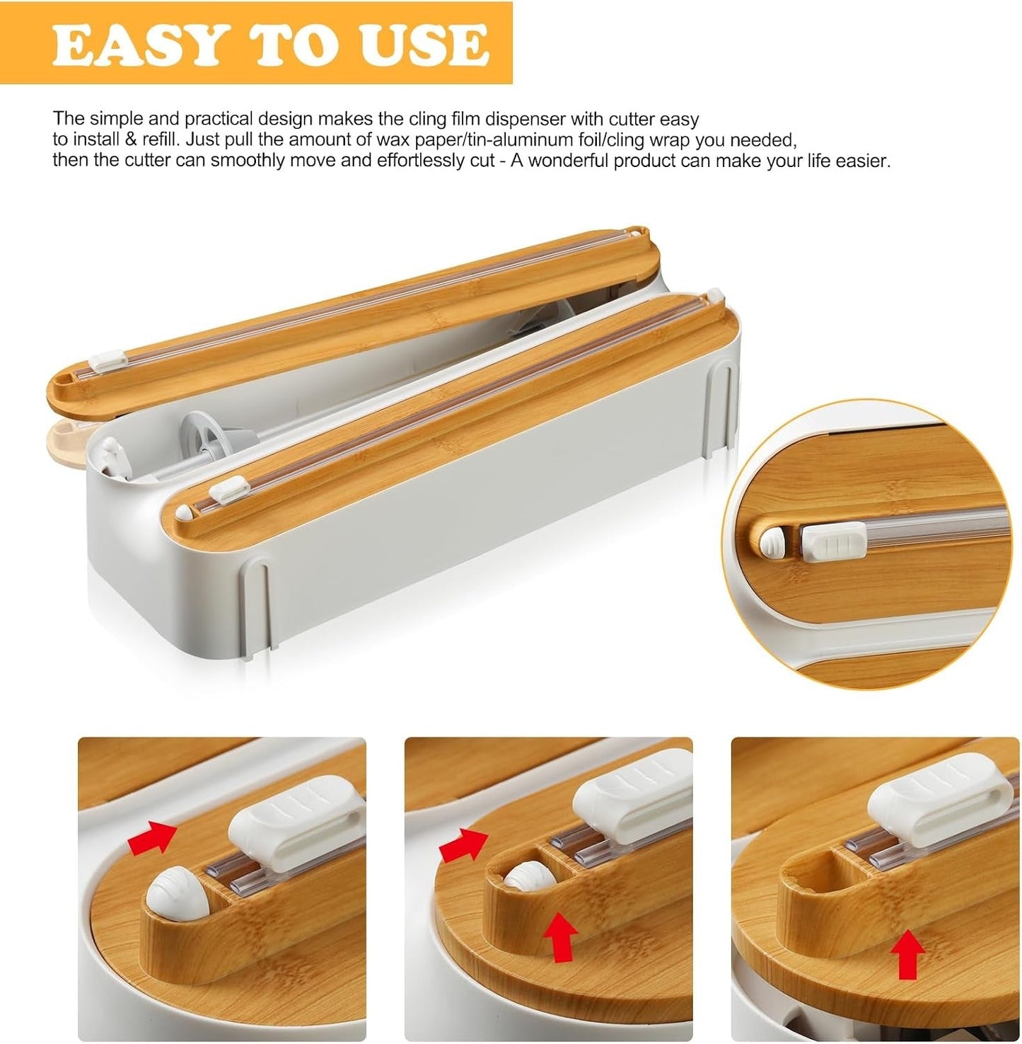🔥 50% OFF Limited Deal! 🧲 The Magnetic Wrap Cutter That Keeps Your Kitchen Clean & Organized