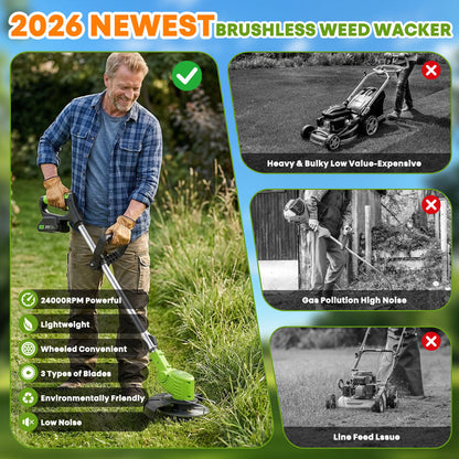 🛠️ LIMITED-TIME 59% OFF! ✨3-in-1 Cordless Lawn Mower with 2×21V Batteries, German Quality Lightweight Grass Trimmer & Edger for Small to Medium Gardens