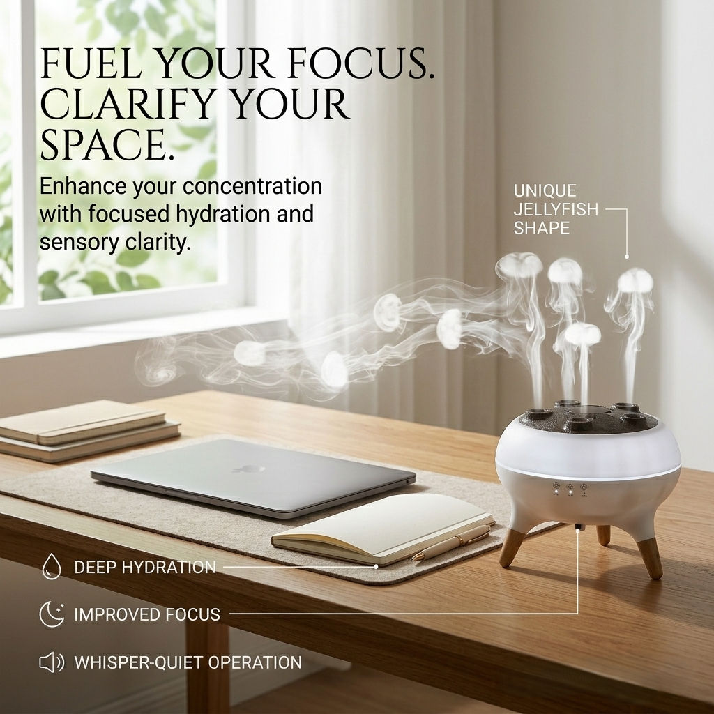 🪼 Dancing Jellyfish Aroma Diffuser with Sound-Reactive RGB Lights