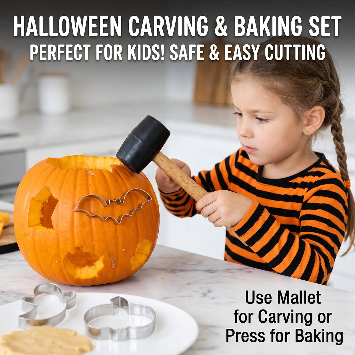 🎃 60% OFF 7-Piece Halloween Pumpkin Carving & Cookie Cutter Set – Carve It, Bake It, Use It Again