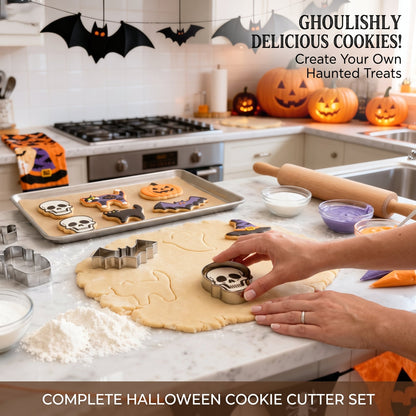 🎃 60% OFF 7-Piece Halloween Pumpkin Carving & Cookie Cutter Set – Carve It, Bake It, Use It Again