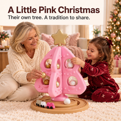 ✨ Pink Christmas Tree Toy Playset - Festive Decorating & Train Set