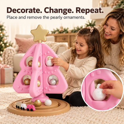 ✨ Pink Christmas Tree Toy Playset - Festive Decorating & Train Set
