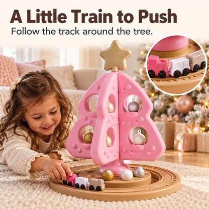 ✨ Pink Christmas Tree Toy Playset - Festive Decorating & Train Set