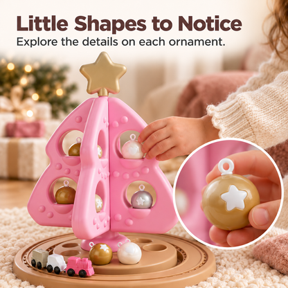 ✨ Pink Christmas Tree Toy Playset - Festive Decorating & Train Set