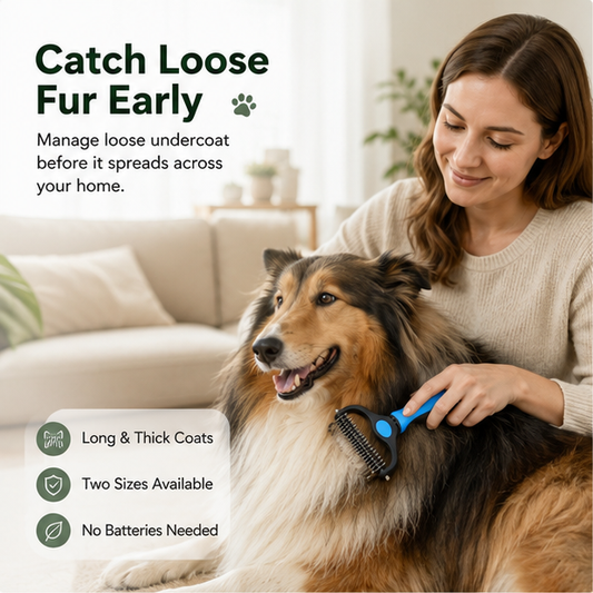 🐾 Pet Undercoat Grooming Rake for Less Loose Fur at Home