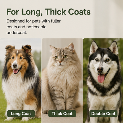 🐾 Pet Undercoat Grooming Rake for Less Loose Fur at Home