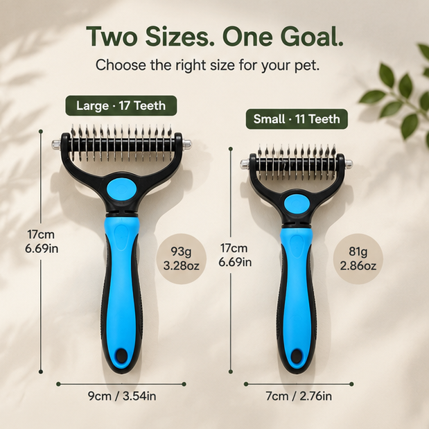 🐾 Pet Undercoat Grooming Rake for Less Loose Fur at Home