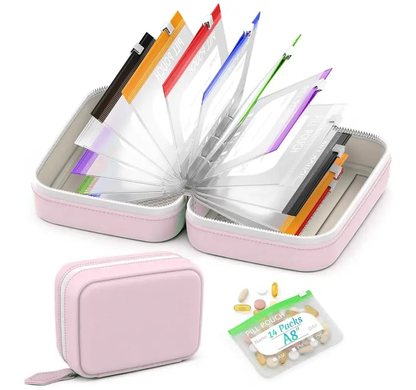 🔥 Limited-Time Deal 💊 14-Pouch Portable Pill Organizer – Stay Organized at Home or On the Go ✨