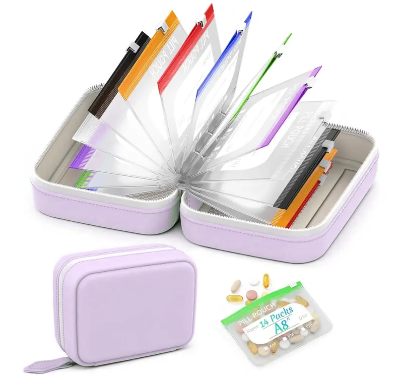 🔥 Limited-Time Deal 💊 14-Pouch Portable Pill Organizer – Stay Organized at Home or On the Go ✨