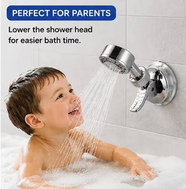 🚿 50% OFF 2PCSAdjustable Suction Shower Head Holder – No Drilling, 360° Positioning ✨