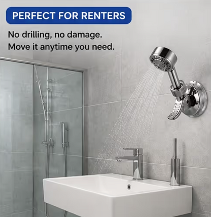 🚿 50% OFF 2PCSAdjustable Suction Shower Head Holder – No Drilling, 360° Positioning ✨