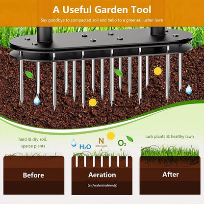 🌱 Manual Lawn Core Aerator – Spring Ejection & Adjustable Handle
