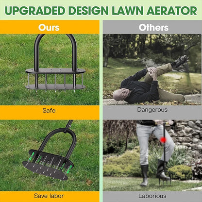 🌱 Manual Lawn Core Aerator – Spring Ejection & Adjustable Handle