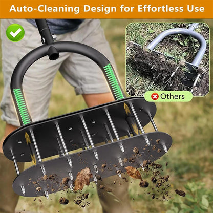 🌱 Manual Lawn Core Aerator – Spring Ejection & Adjustable Handle