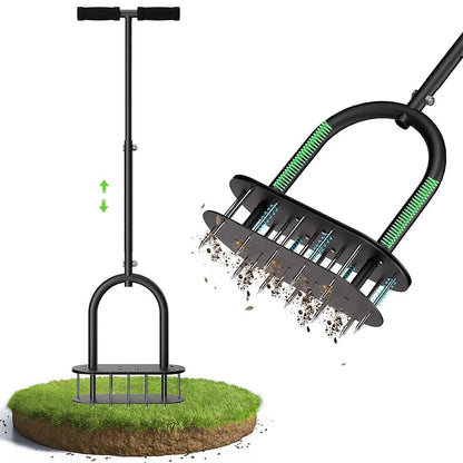 🌱 Manual Lawn Core Aerator – Spring Ejection & Adjustable Handle