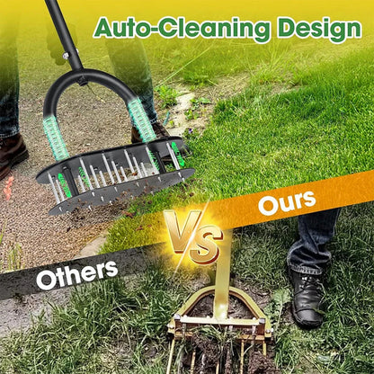 🌱 Manual Lawn Core Aerator – Spring Ejection & Adjustable Handle