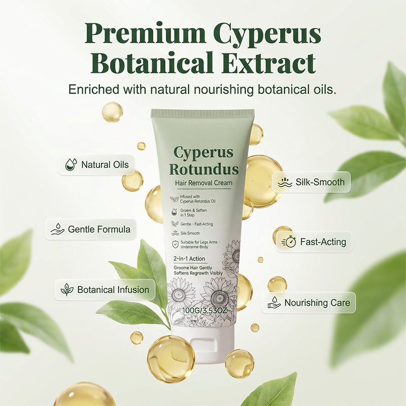 ⏳Limited-time 50% off Cyperus Hair Removal Cream🌿 Gentle Full Body Depilatory Cream
