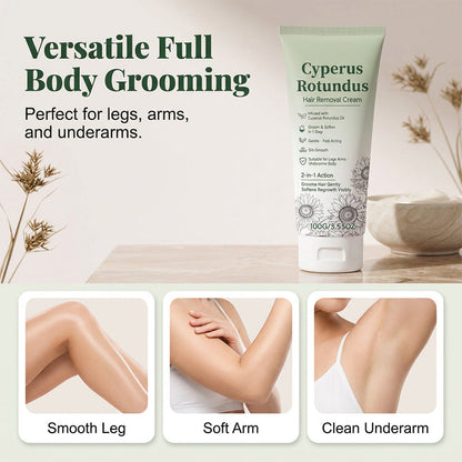 ⏳Limited-time 50% off Cyperus Hair Removal Cream🌿 Gentle Full Body Depilatory Cream