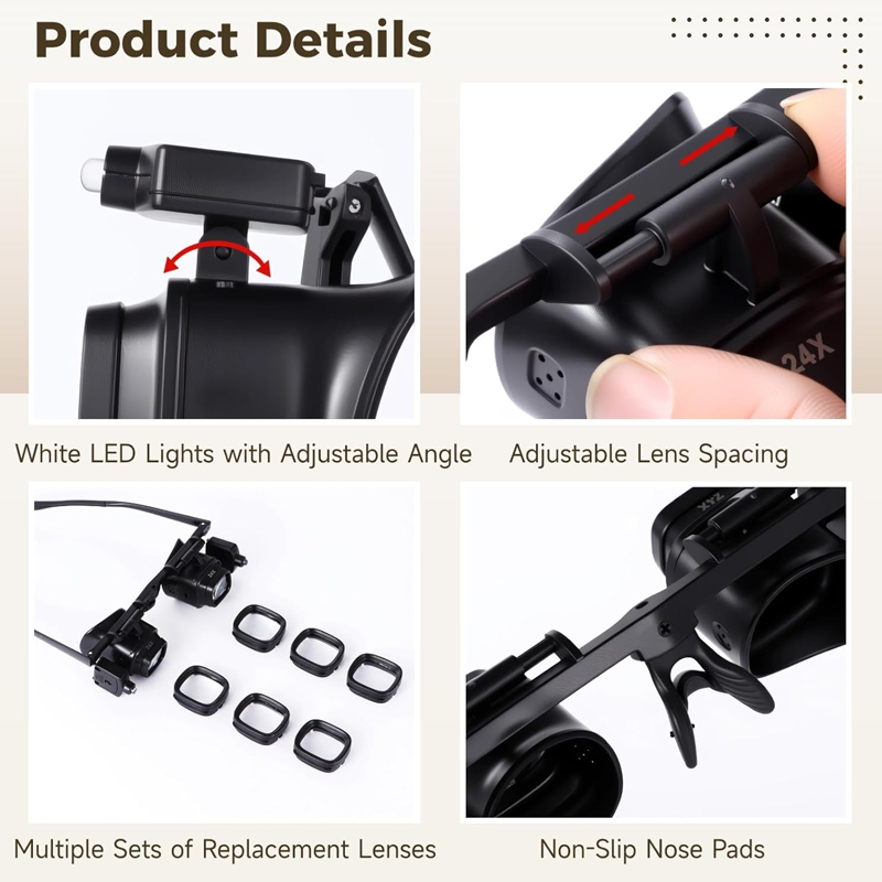 📢📢50% OFF !! 🔍LED Magnifying Glasses With Interchangeable Lenses and Adjustable Lights ✨