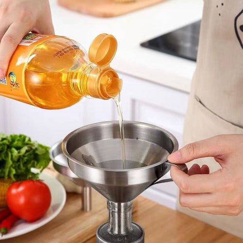 🔥 50% OFF 304 Stainless Steel Filter Funnel – Removable Fine Mesh Strainer